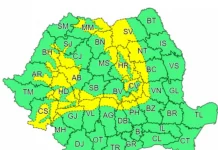 Cod galben de ninsori și viscol la munte