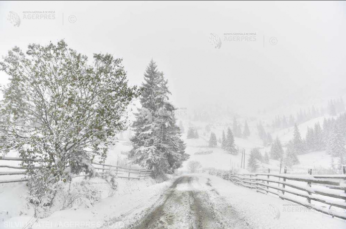 Meteorologii au emis cod galben de zăpadă și viscol