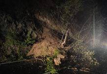 Căderi de pietre pe Valea Oltului