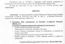 Dan Plaveti, așteptat la Consiliul Județean cu stadiul restructurării CEO