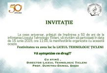 Liceul Tehnologic Țicleni împlinește cinci decenii de activitate