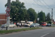Accident în zona Rostramo, ambulanță la fața locului