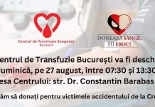 Centrul de Transfuzie București, deschis mâine pentru victimele exploziilor