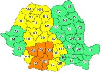 Gorjul, sub cod portocaliu de averse, vijelii și grindină