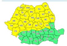 Nordul județului Gorj, sub cod galben de averse și vijelii până mâine dimineață