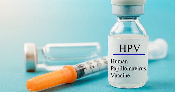 Human Papilloma Virus vaccine with syringe and vial