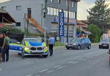 Târgu Jiu: Accident cu BMW-ul poliției pe Calea București