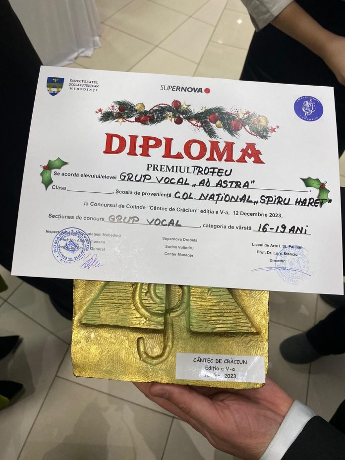 Un nou trofeu în palmaresul Coralei Ad Astra a CNSH Târgu Jiu