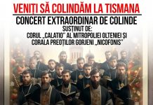 Corul Mitropoliei Olteniei va susține un concert de colinde la Tismana