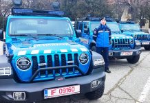 Gorj: Un Jeep Wrangler Rubicon, în dotarea jandarmilor montani