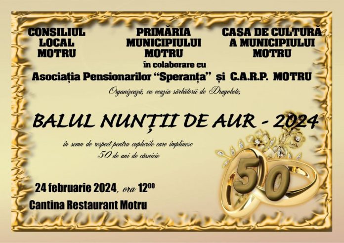Motru: Înscrieri pentru Balul ”Nunta de Aur”