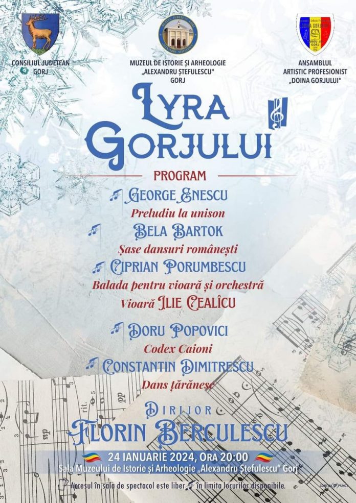 ”Lyra Gorjului”, concert dedicat Unirii Principatelor Române – Florin Berculescu: Vă aștept în număr cât mai mare!