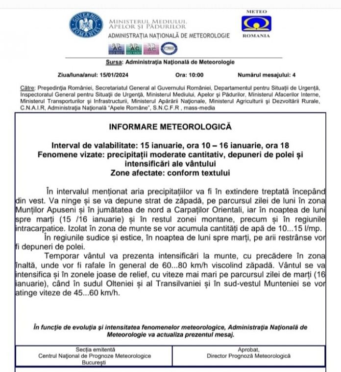 Atenționare pentru Oltenia! Risc crescut de apariție a poleiului