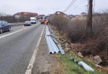 SDN Târgu Jiu continuă montarea de parapete pe drumurile naționale