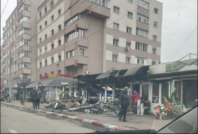 Târgu Jiu: Cauza probabilă a incendiului de azi-noapte. Șase florării au fost cuprinse de flăcări