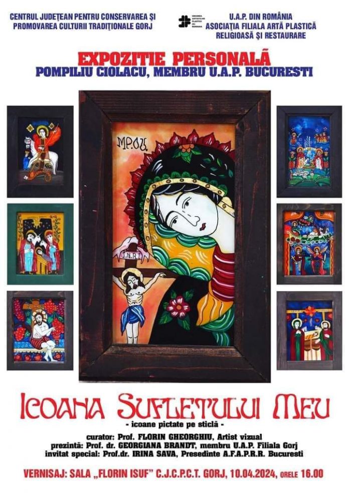 Expoziție de icoane pe sticlă, la Târgu Jiu