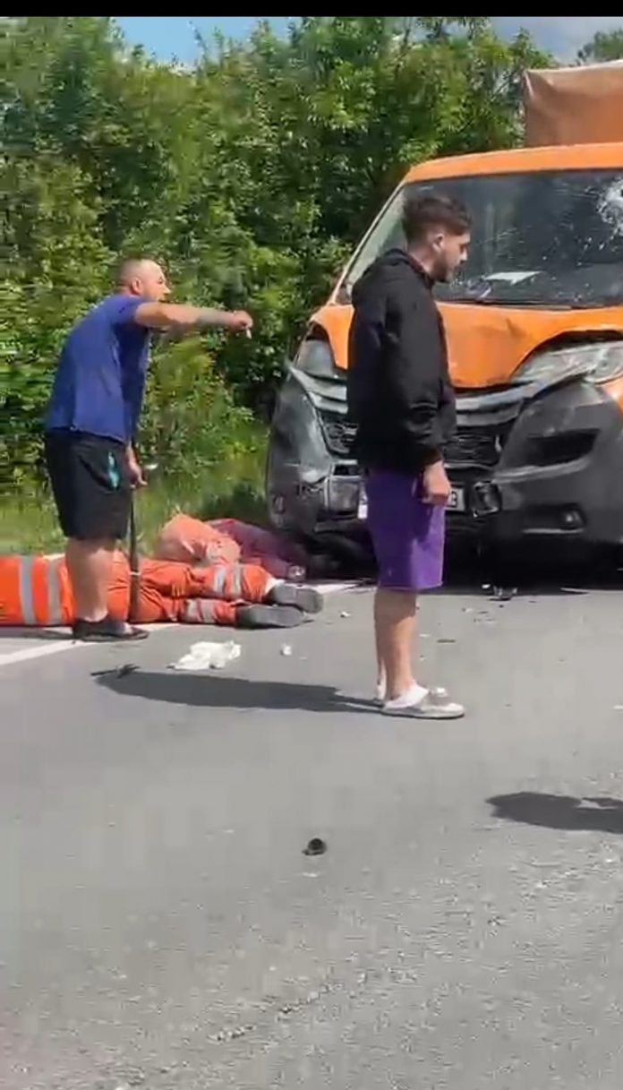 Foto/Video: Accident grav pe DN 6, la Răcarii de Sus