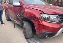 Mașină de-a lui Morega avariată pe o stradă din Târgu Jiu!