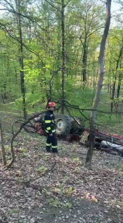 VIDEO| Un tânăr de 21 de ani a murit strivit de tractor, într-o pădure, la Bolboși