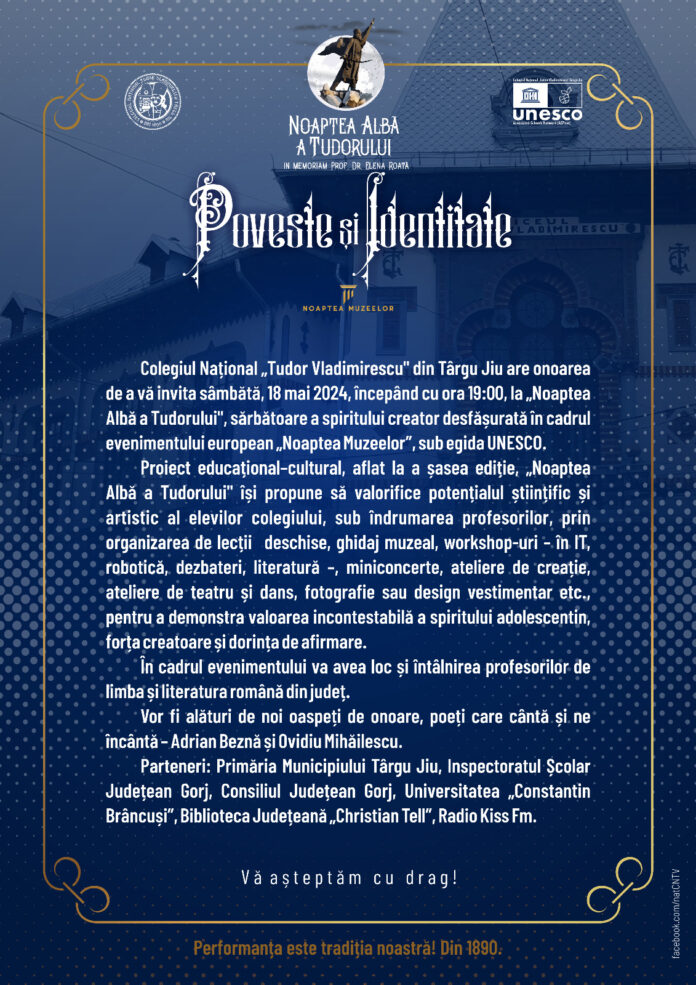 In Memoriam Prof. dr. Elena Roată! ”Noaptea Albă a Tudorului”