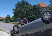 Șofer rănit după ce s-a răsturnat cu mașina la Lelești