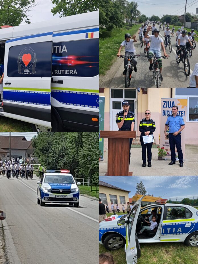 Polițiștii au marcat Ziua Biciclistului, alături de elevii din Bărbătești