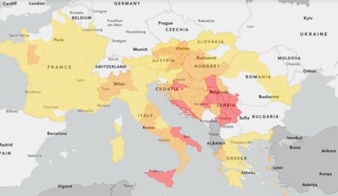 Cod roșu de caniculă în Europa