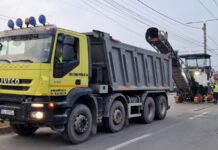 Continuă lucrările pe bulevardul Ecaterina Teodoroiu din Târgu Jiu