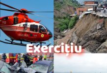 Bumbești Pițic: Exercițiu de amploare al ISU Gorj. Alunecare de teren și accident grav, situație ipotetică