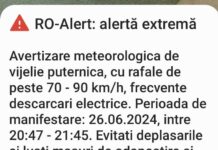 Alertă de vijelie puternică la Târgu Jiu