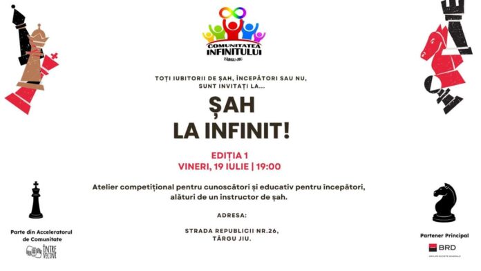 „Șah la infinit”, eveniment organizat de Comunitatea Infinitului Târgu Jiu