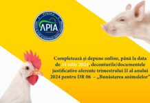 APIA primește deconturi/documente justificative pentru Intervenția DR 06 – „Bunăstarea animalelor”