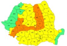 Avertizări meteo de ploi și vijelii