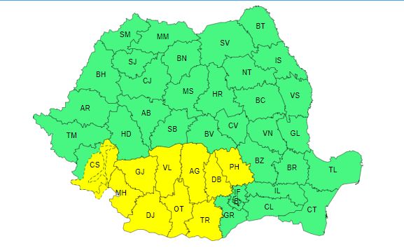 Cod galben de vijelii și grindină