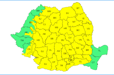 Cod galben de vijelii în aproape toată țara