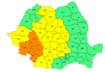 Gorj: Cod portocaliu de furtuni