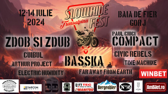 Motoare turate și muzică rock, la Slowride Transalpina Fest
