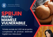 Tichete sociale de 2.000 de lei pentru proaspetele mămici