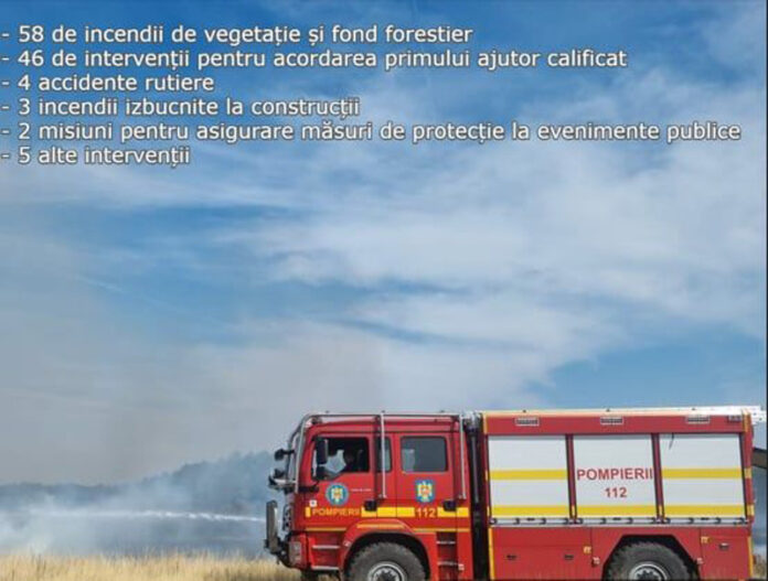 Trei zile cu 118 intervenții ale pompierilor gorjeni. Zeci de hectare de pădure, mistuite de foc