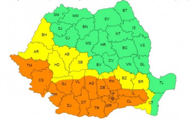 Temperaturi de 40 de grade. Miercuri, cod portocaliu în Gorj