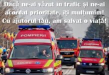 Mesaj de la pompieri pentru șoferi