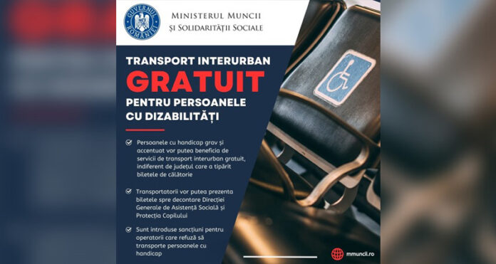 Transport interurban gratuit pentru persoanele cu dizabilități