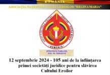 105 ani de la înființarea primei societăți juridice pentru slăvirea Cultului Eroilor