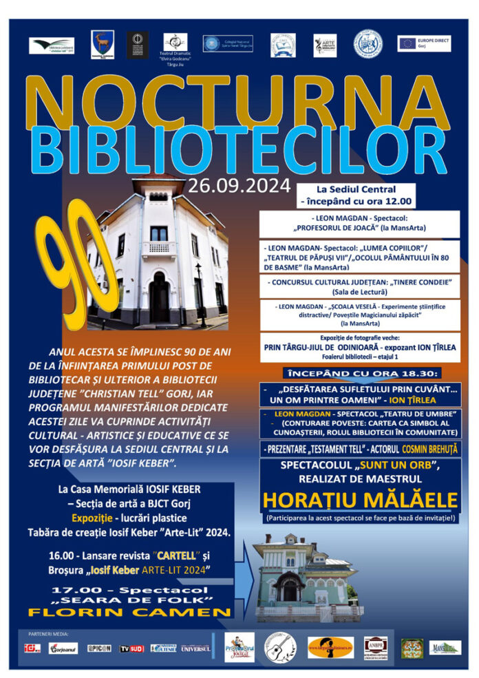 ,,Nocturna Bibliotecilor”: 90 de ani de la înființarea Bibliotecii ,,Christian Tell” Gorj