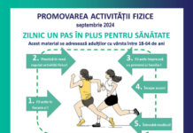 „Zilnic un pas în plus pentru sănătate!” Campanie de promovare a activității fizice