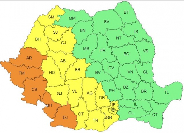 Gorjul, sub cod galben de caniculă