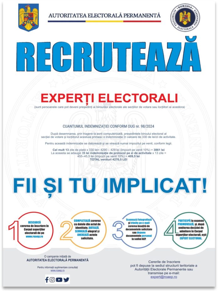 AEP recrutează experți electorali