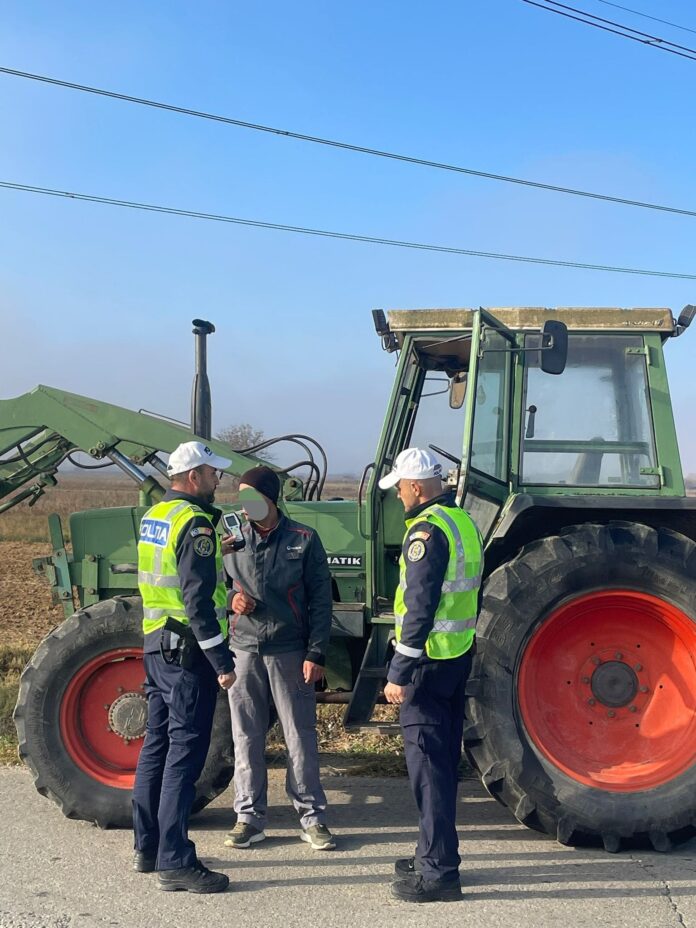 Verificări ale polițiștilor gorjeni în rândul conducătorilor de tractoare