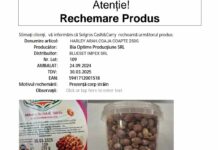 Produs contaminat cu un corp străin, retras din magazine