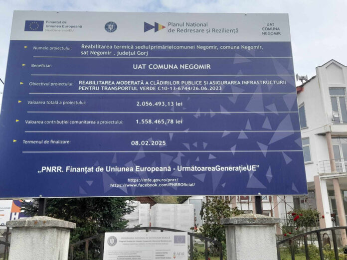Reabilitarea sediului primăriei din Negomir și a drumurilor sătești se apropie de final